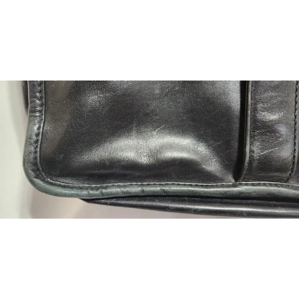 VTG TUMI Vintage Alpha Black Leather Laptop Bag Briefcase‎